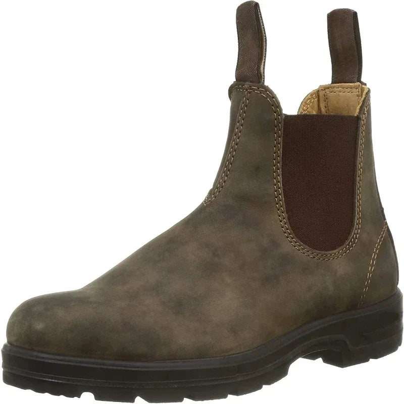 Retro Leather Ankle Boots Men Chelsea Boot Casual